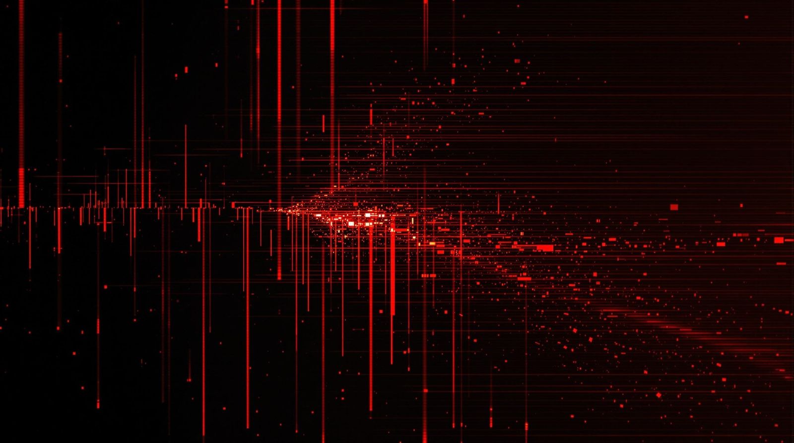 Glitching Black Dragon Takes Flight into Dark Night