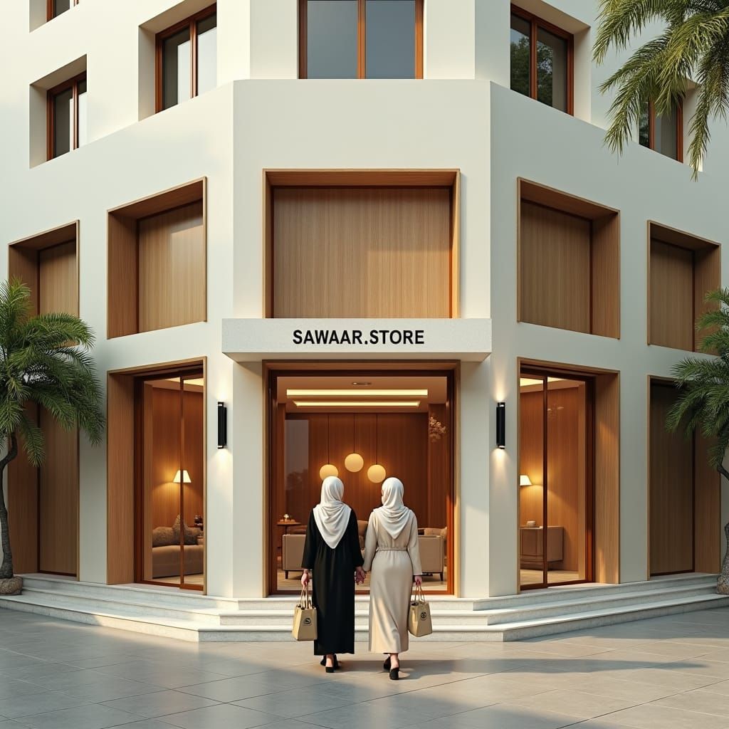 Luxurious City Storefront in Cinematic Style