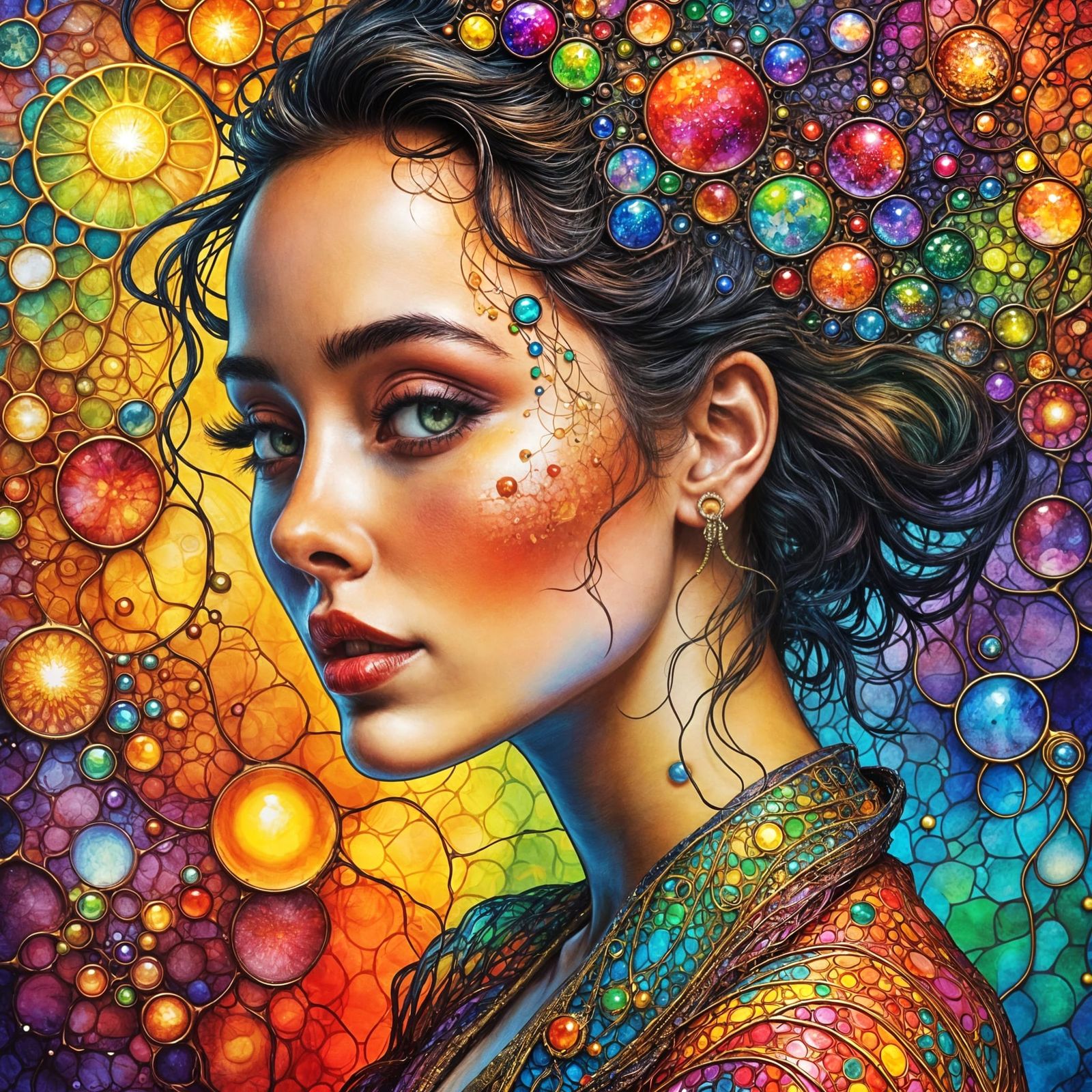 Vibrant Portrait in a Glass of Boozy Colors