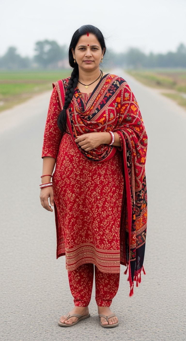 Portrait of an Indian Woman in Traditional Dress