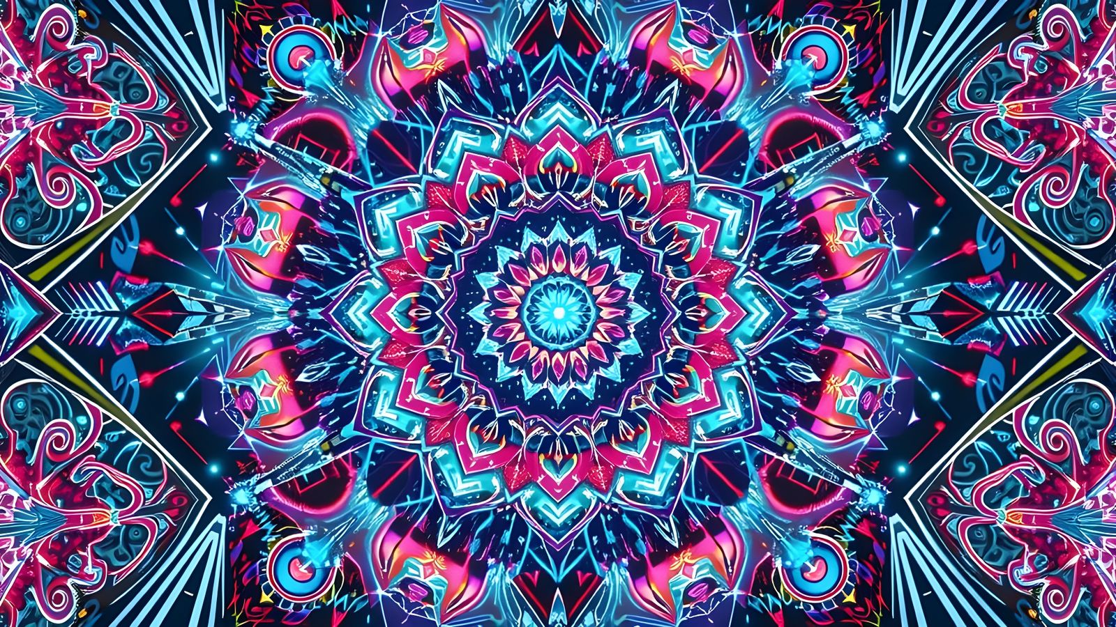 Surreal Patterns with 3D Structures and Spiritual Humans