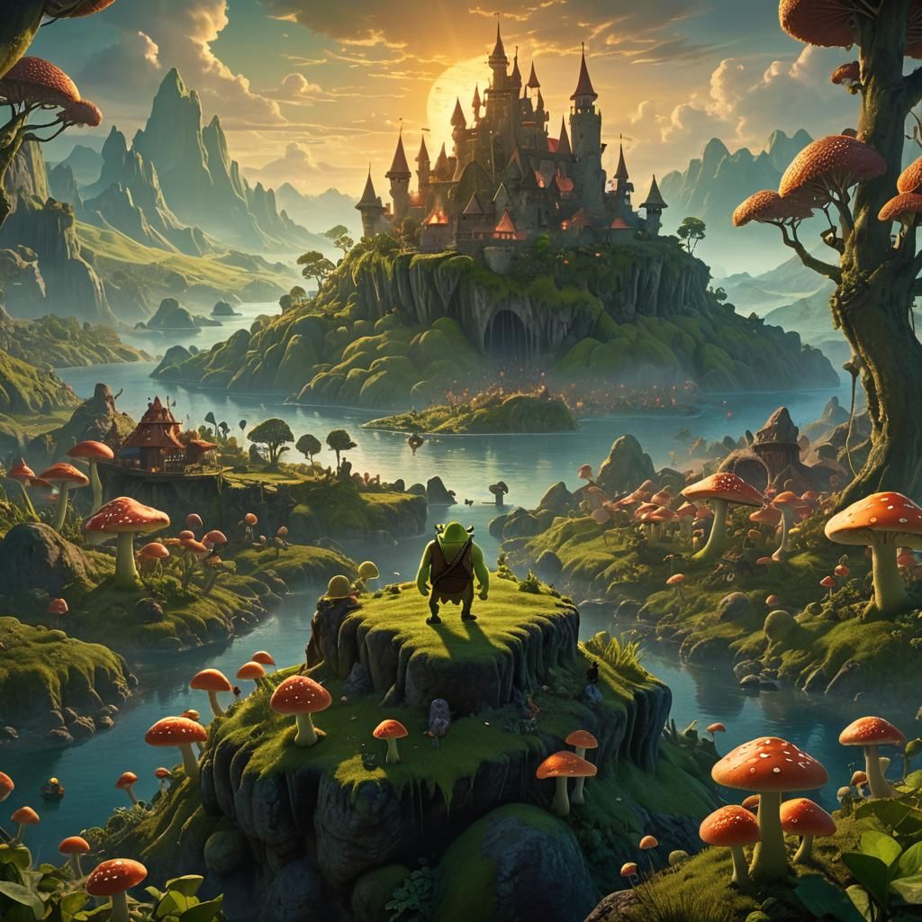 Shrek in One Piece World: Mystical Island Sunrise