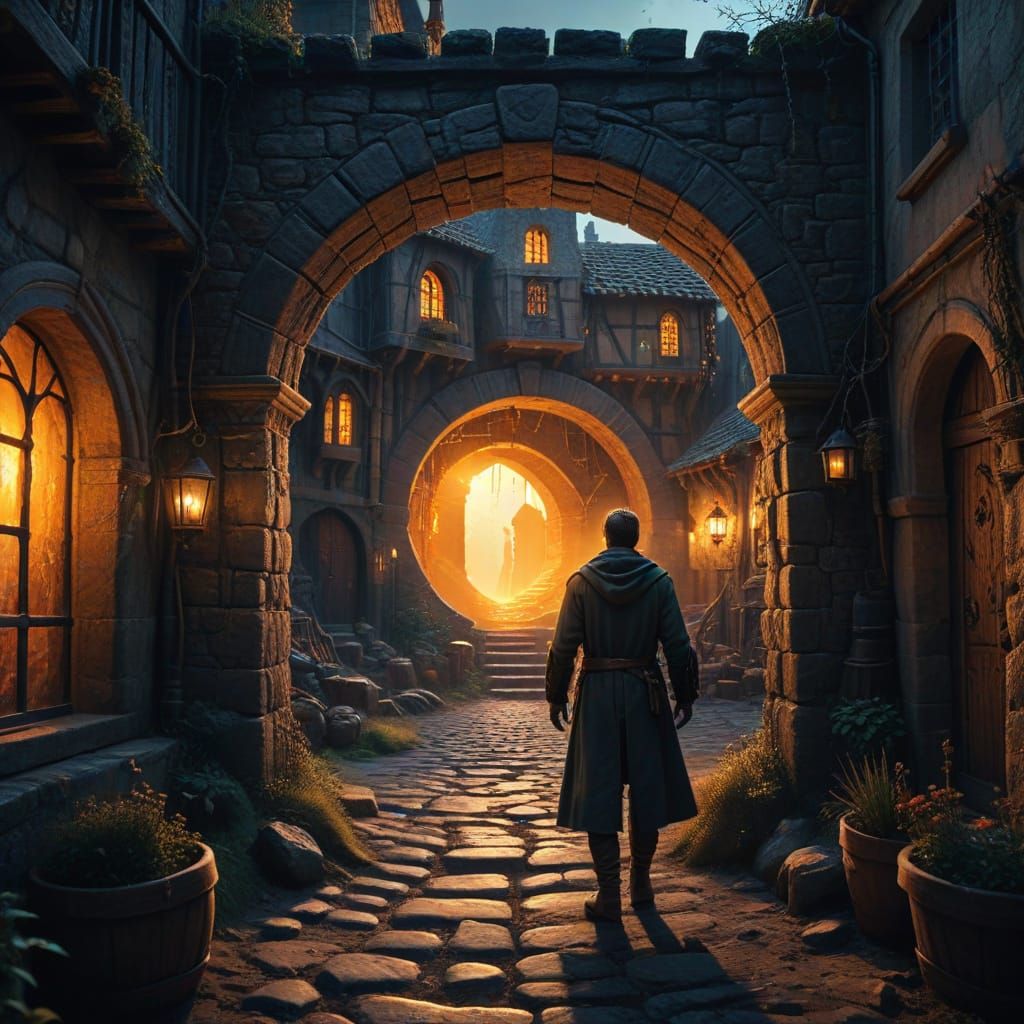 Scientist's Time Portal to Medieval Village