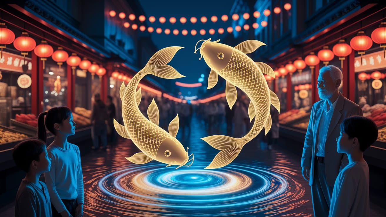 Celestial Koi Guardians in Luminous Harmony