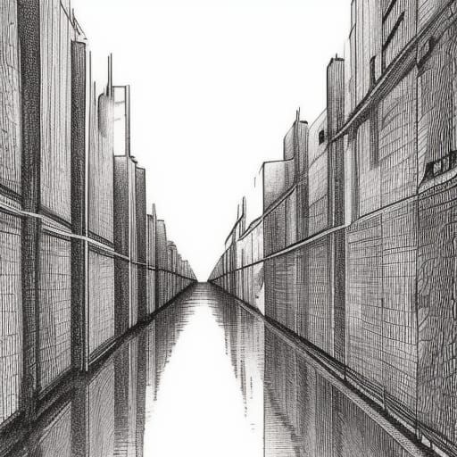 Simple Line Drawing in Detailed Matte Painting