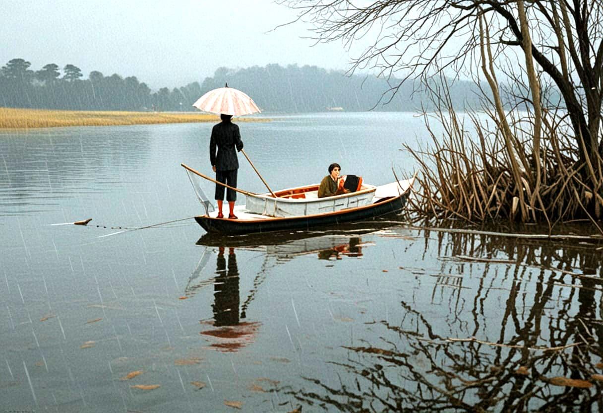 Minimalist Scene Inspired by De Chirico and Hopper