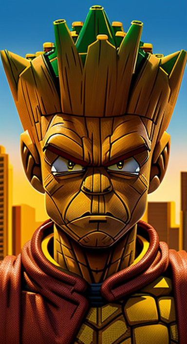Epic Lego Dragonball Z Bart Simpson Portrait in Hyperdetaile...
