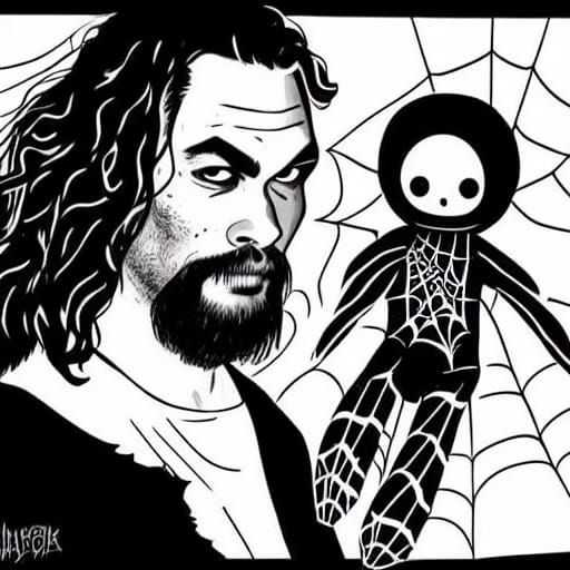 Jason Momoa and Spider's Mutual Dislike: Horror Artwork
