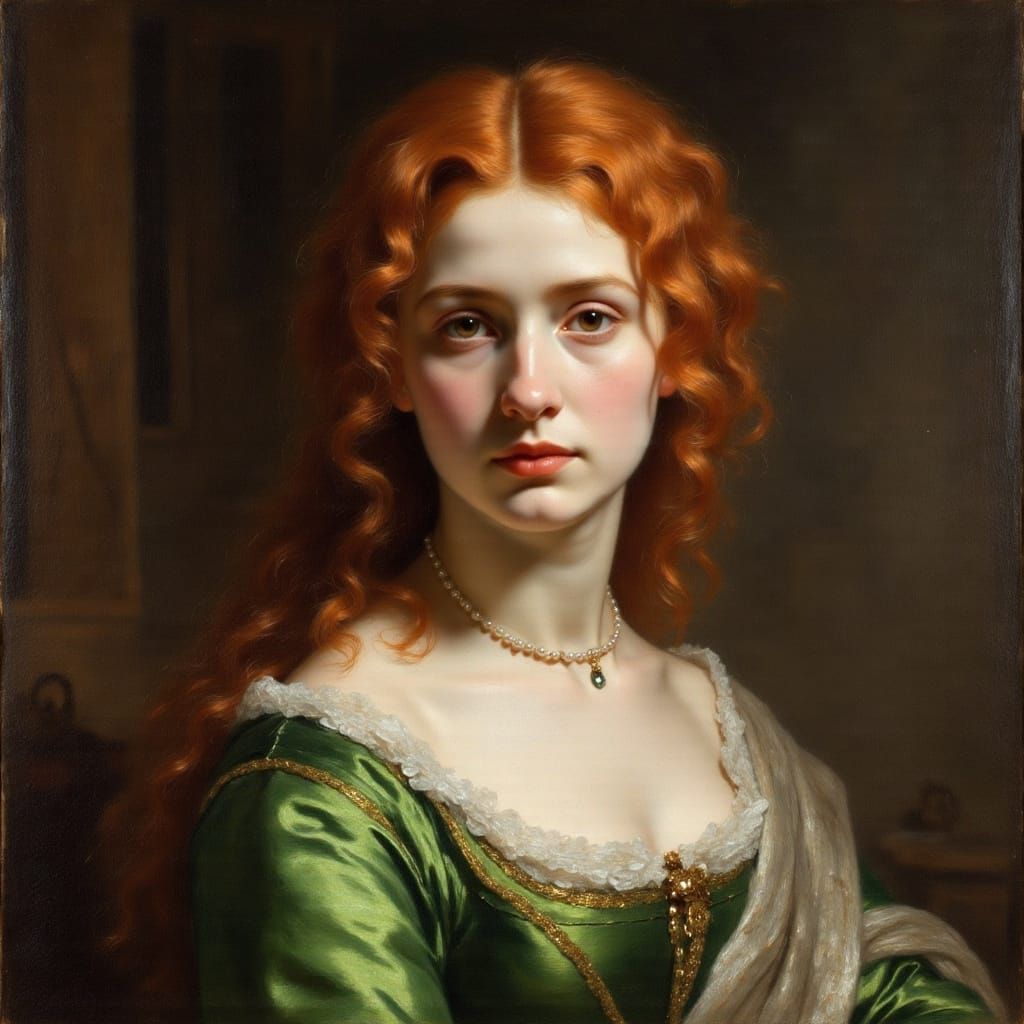 17th Century Woman Portrait in Rembrandt Style