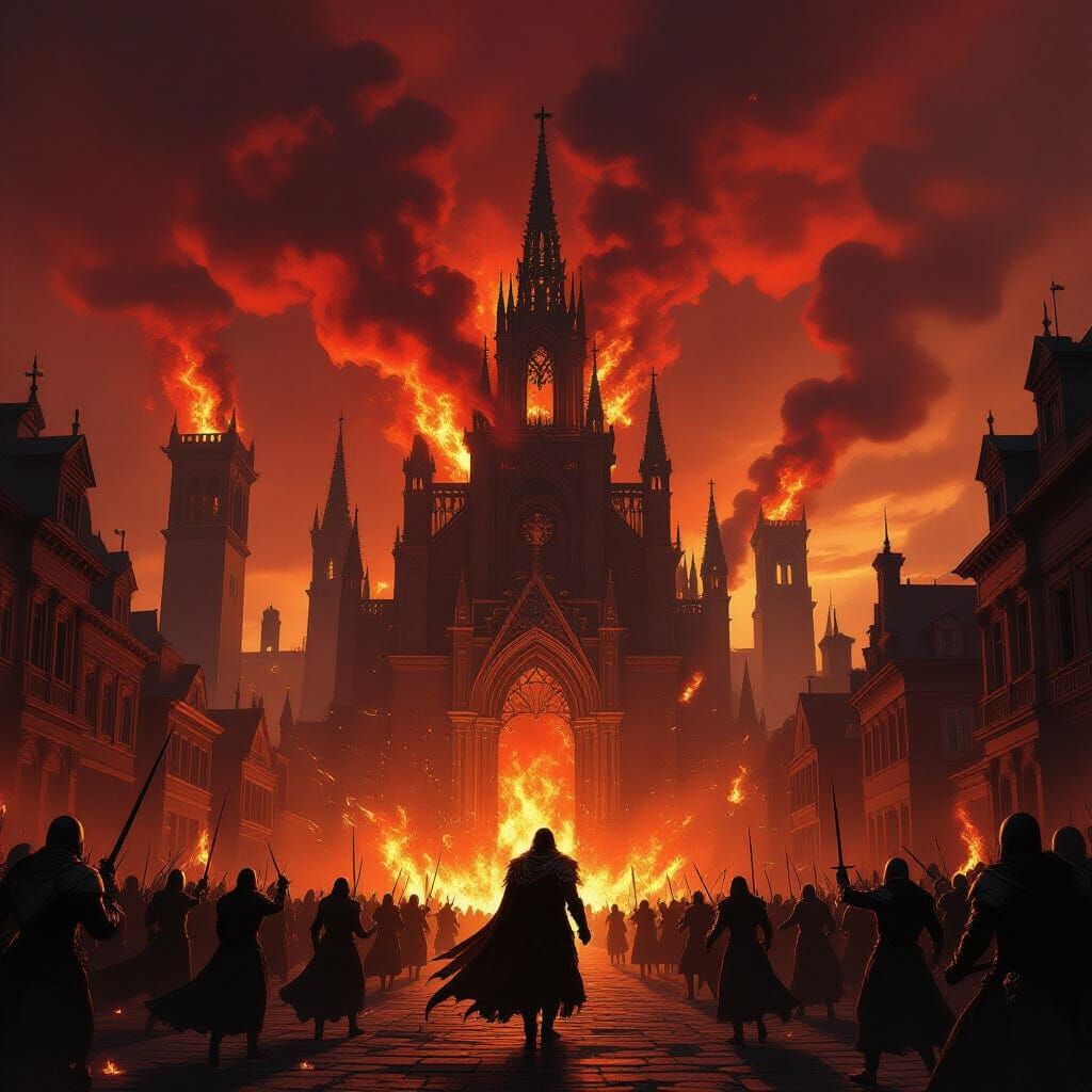 Eldervale Falls: City Ablaze in Fiery Battle