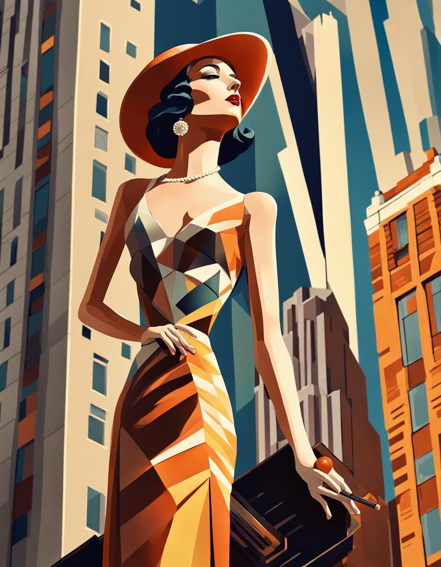 Art Deco Style Lady