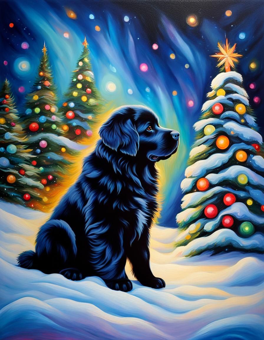 Newfie Puppy Christmas