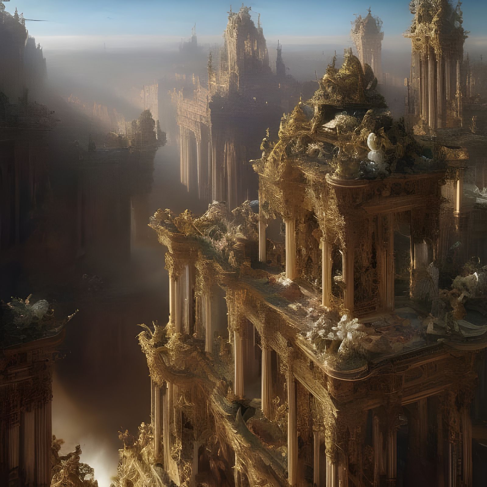 Eldritch Dreamscape: Fractal Mandelbulb Night Scene