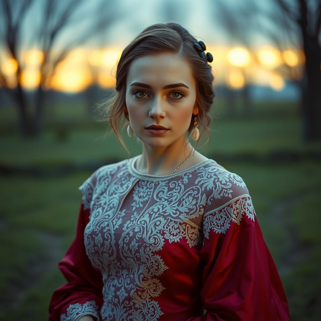 Elegant Ukrainian Woman in Cinematic Style