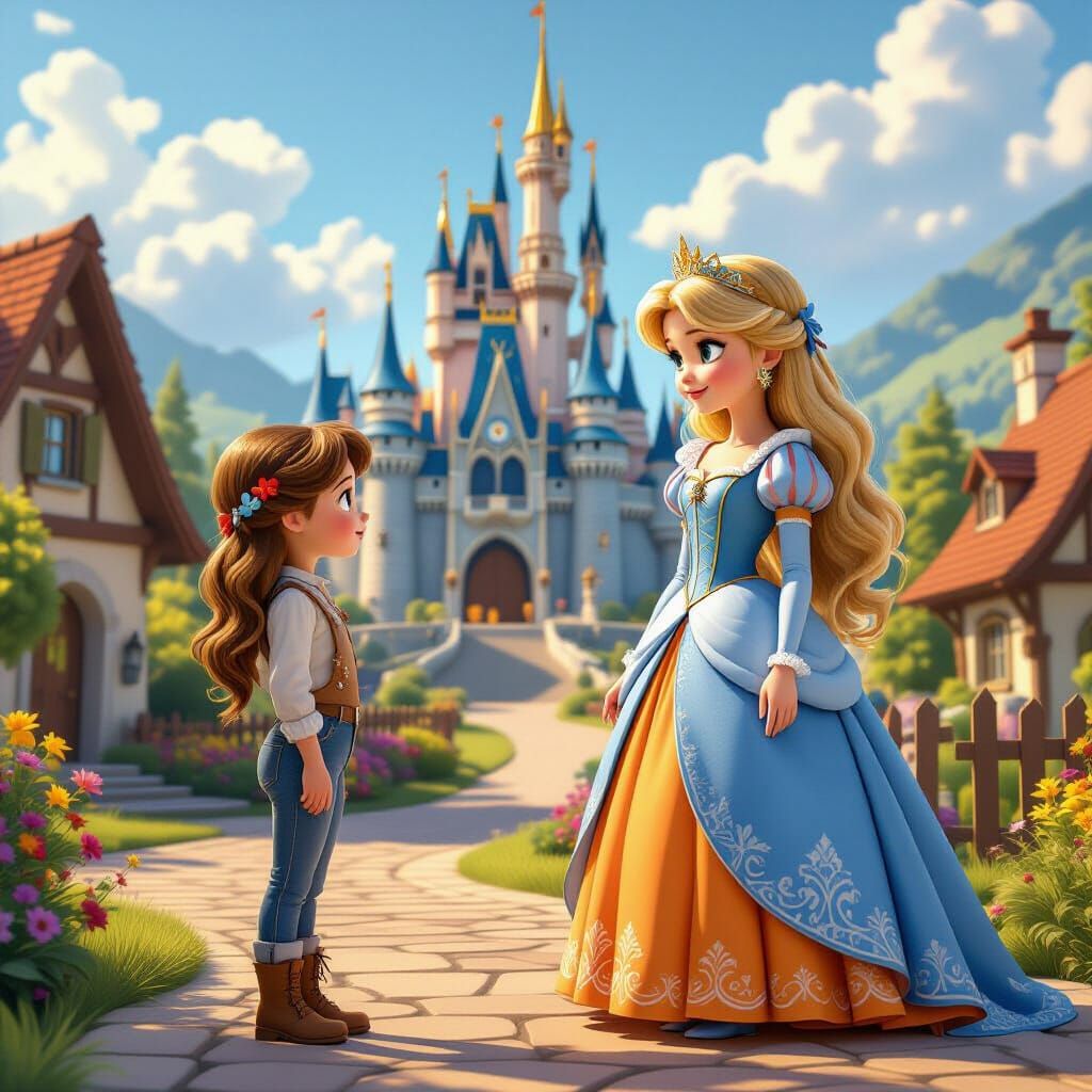 Pixar Style Animation: Princess Meets Modern Girl