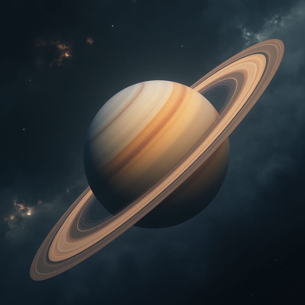 Hyperrealistic Saturn Rings in Moody HDR