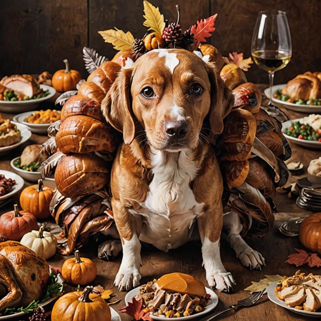 Comical Turkey Chaos in Impressionist Style