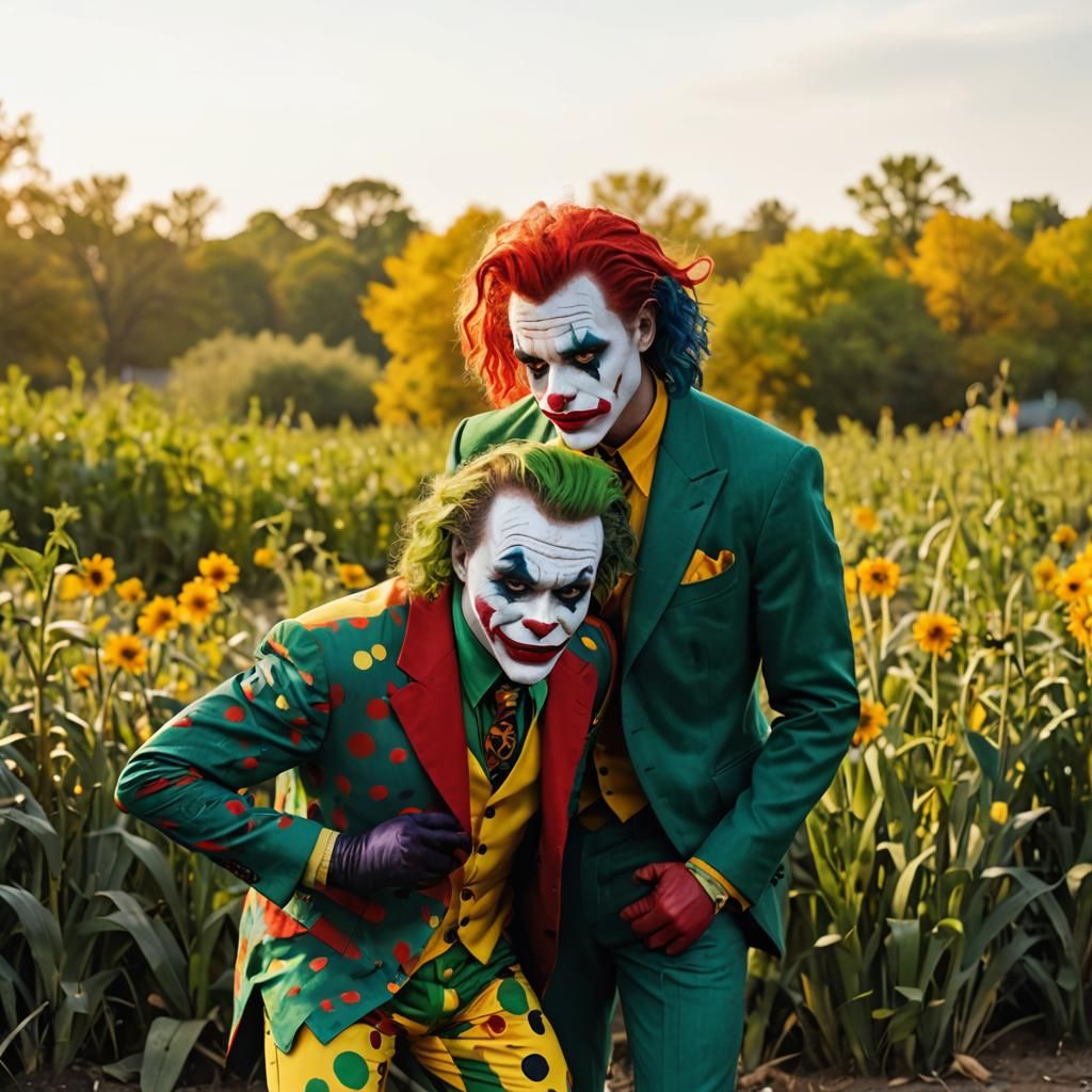 The Joker and a Woman in Red: Urban Fashion