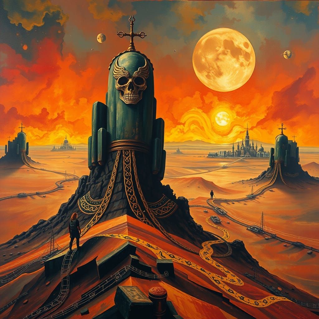 Dystopian Desert: Heavy Metal Art Deco Surrealism