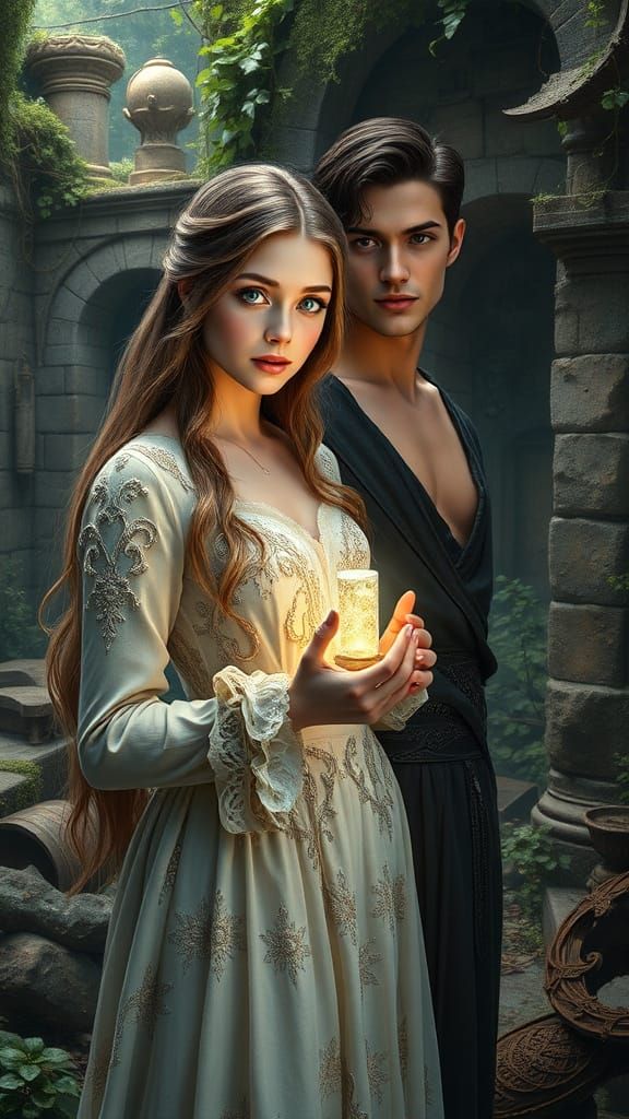 Ethereal Woman Discovers Ancient Ruin's Secrets