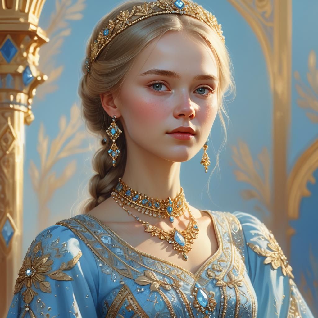 Russian Princess Portrait in Digital Painting Style