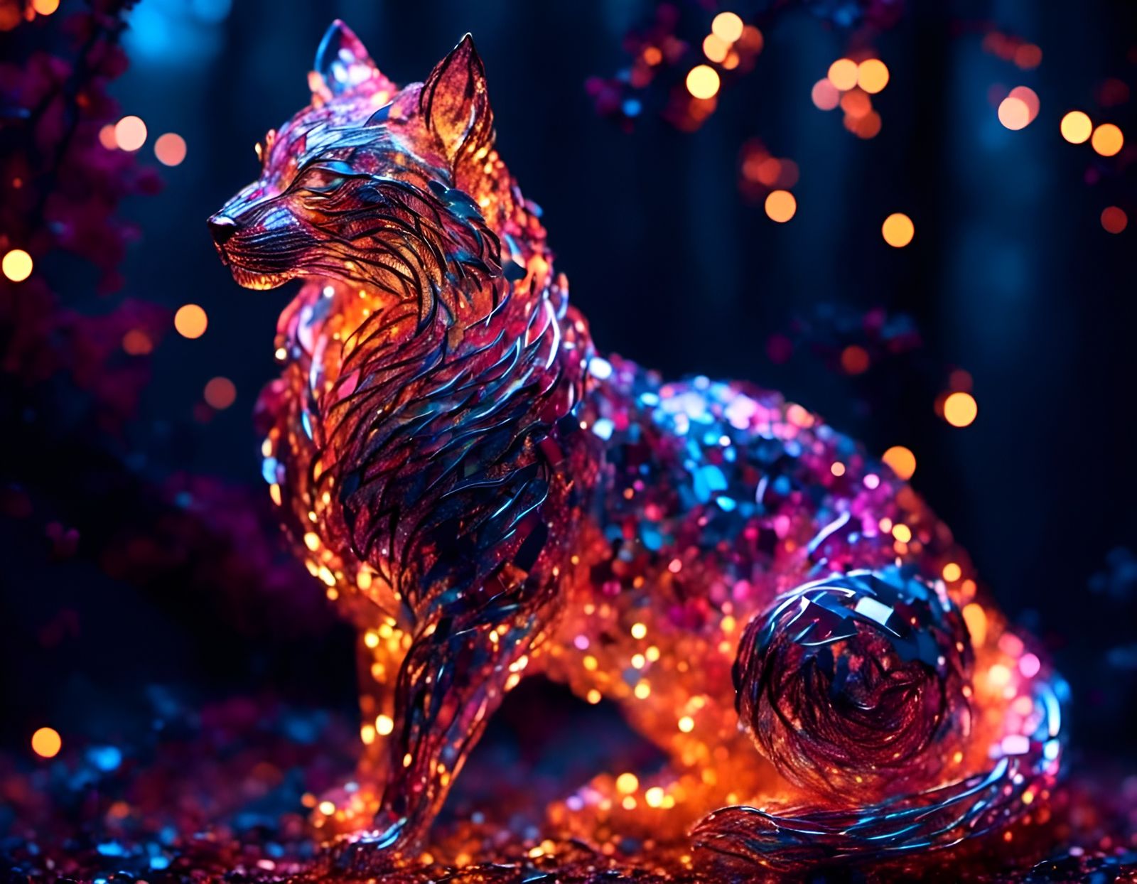 Life-Sized Animal Sculpture Made of Puzzle Pieces