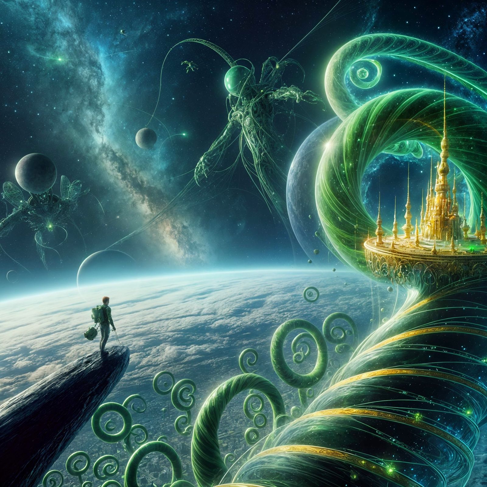 Jack's Space Fantasy: Orbital Beanstalk to Golden Palace