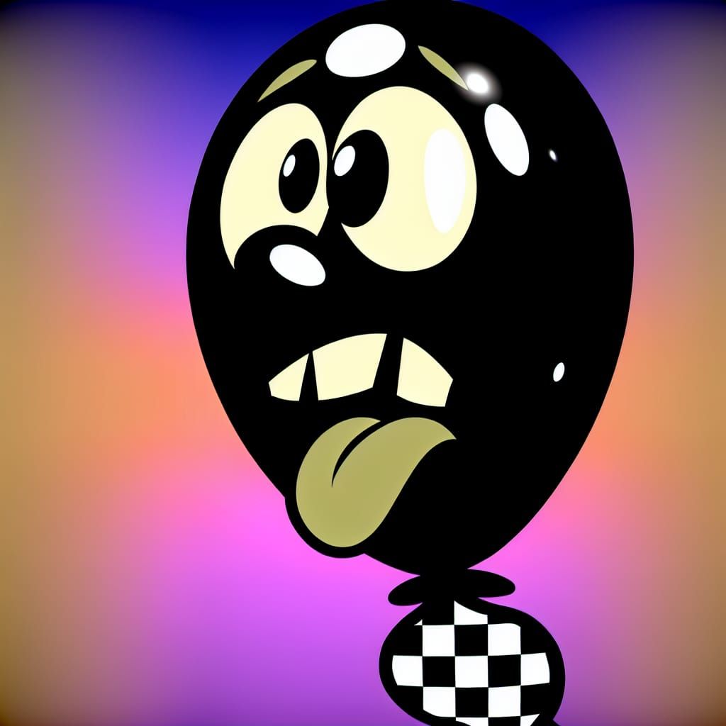 Vintage Cartoon Balloon with Goofy Expression