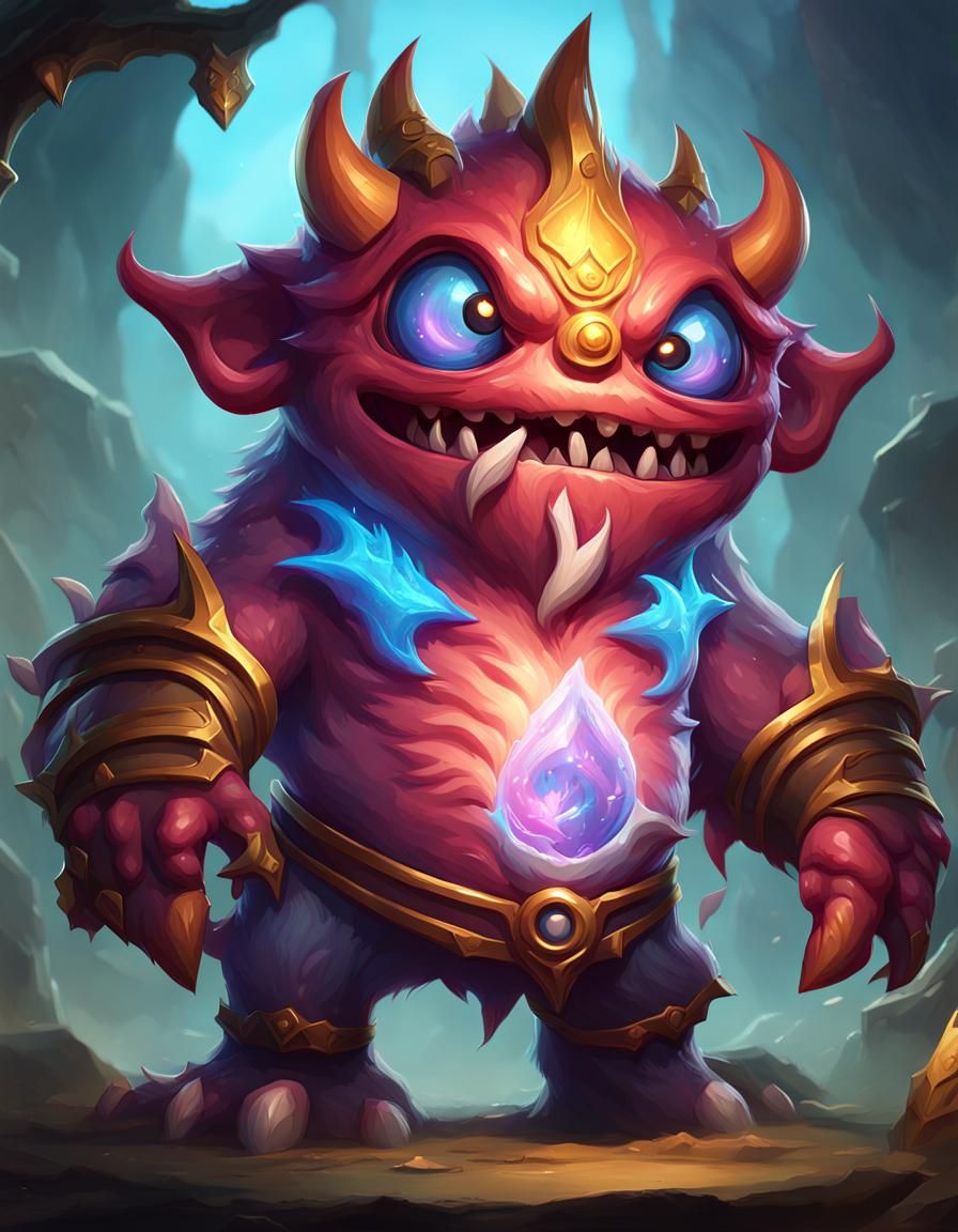 Cute Light Monster Card Game Art in Unreal Engine