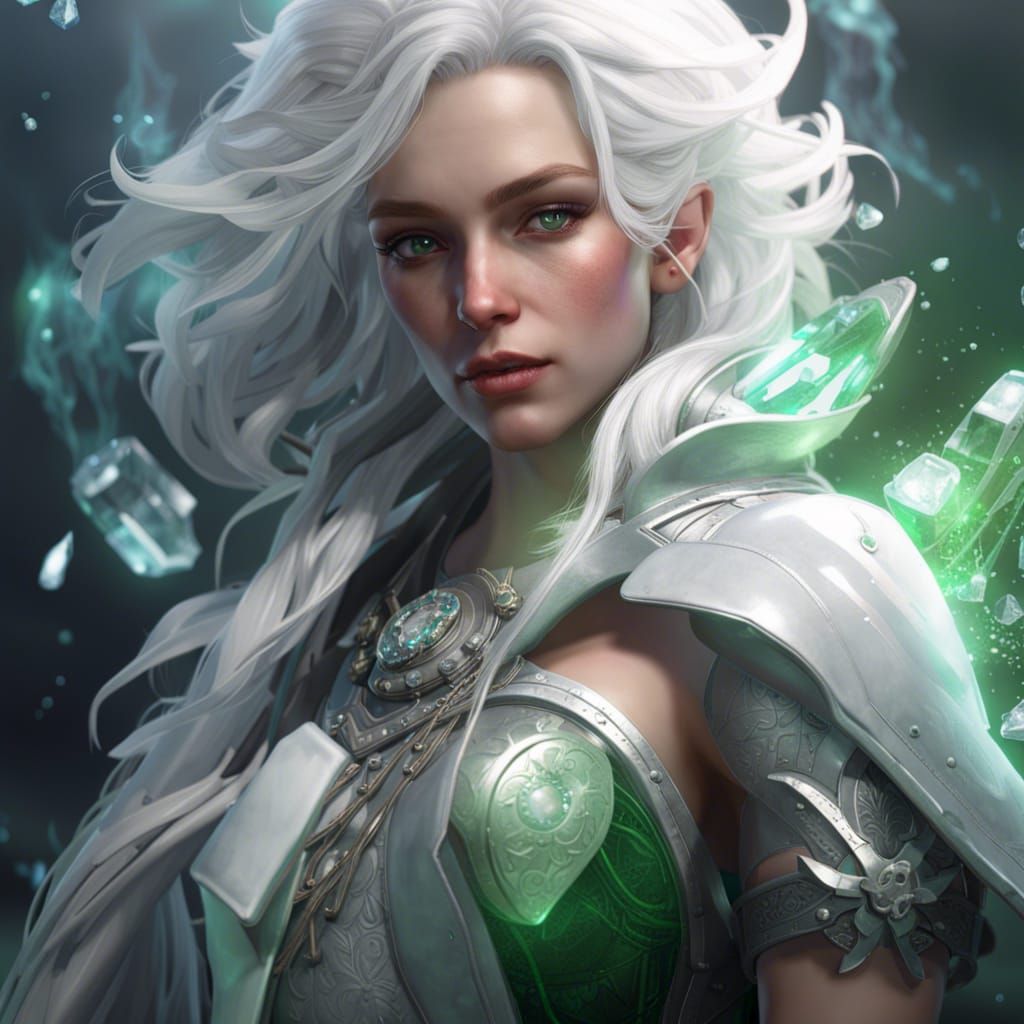 Icy Portrait in Art Nouveau Style