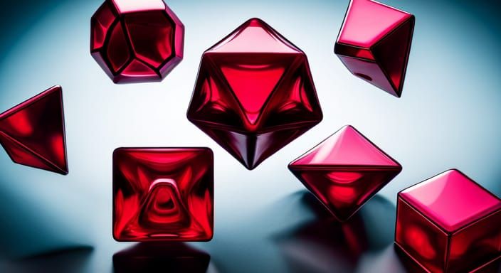 Ruby Platonic Solid Dice Set: Detailed Photo