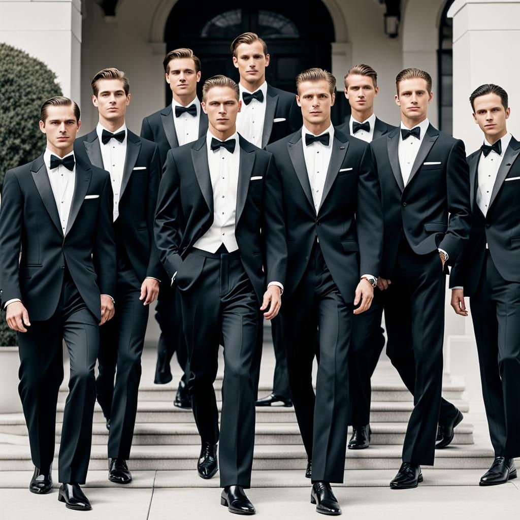 Private School Boys' Team Photo in Tuxedos