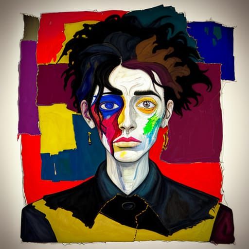 Distressed Beauty in Fauvist-Inspired Expressive Art