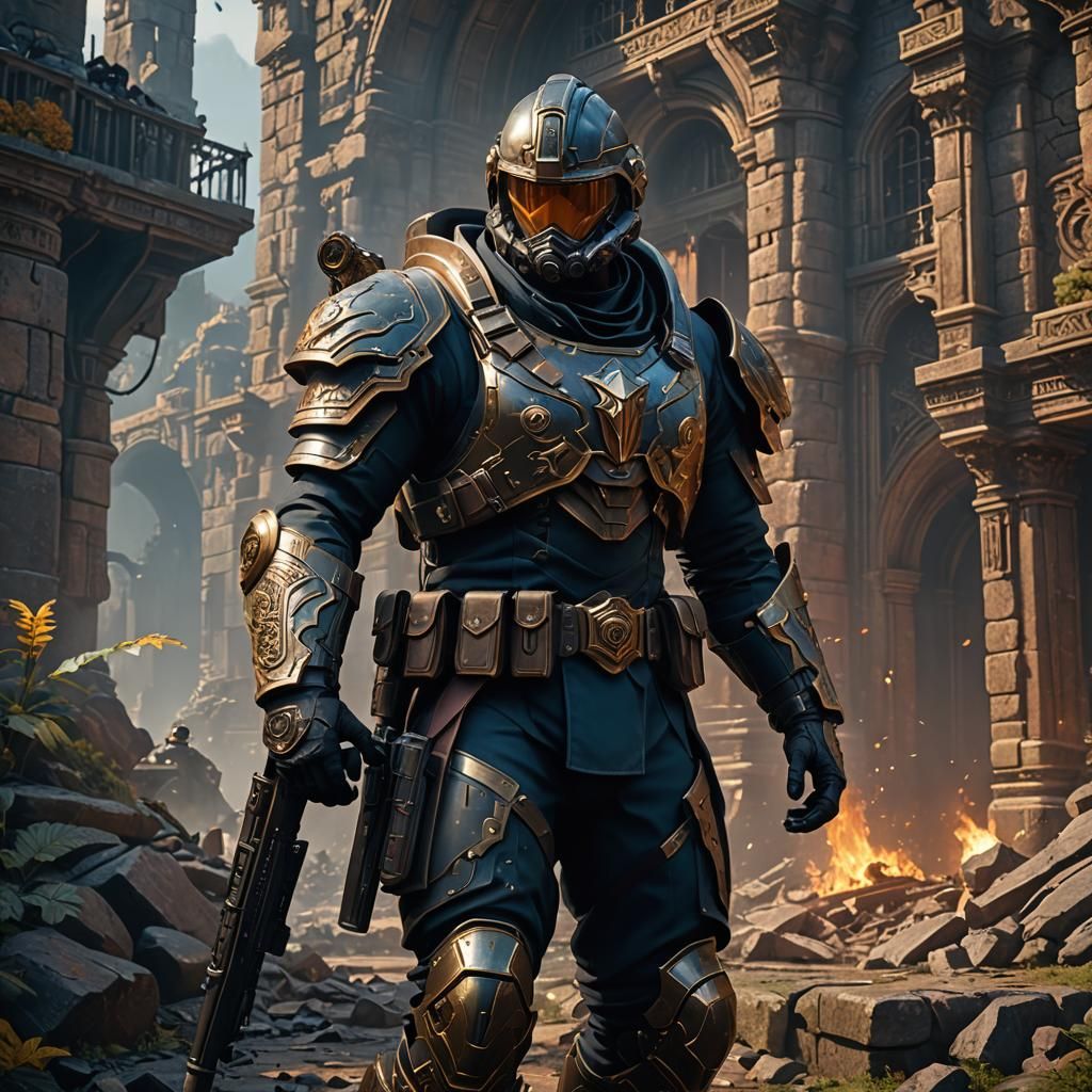 Detailed Soldier Matte Painting in Unreal Engine 5