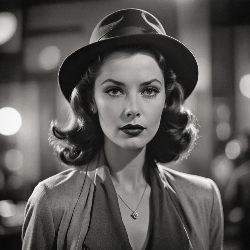 Film Noir Portrait of a Beautiful Woman
