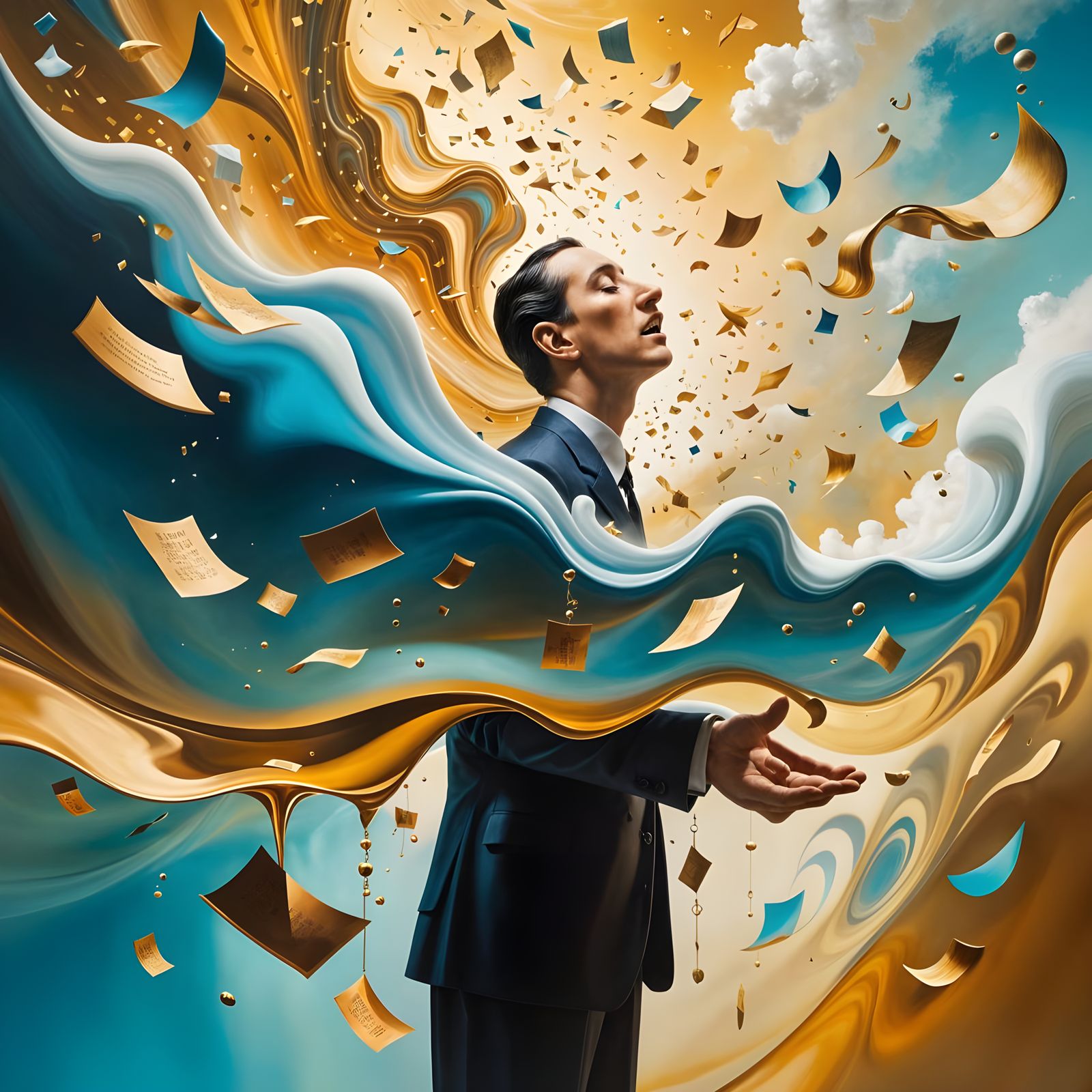 Surreal Typography Art with Abstract Elements