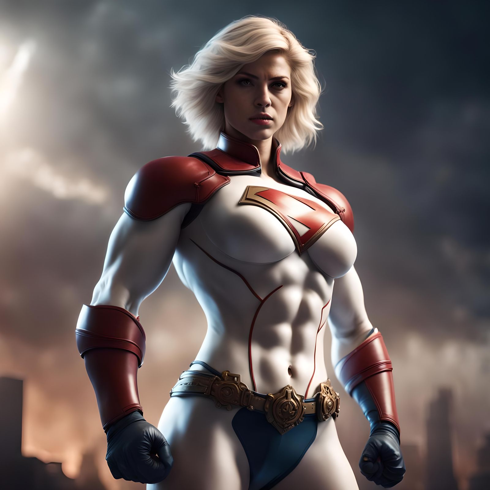 Epic Powergirl Digital Matte Painting