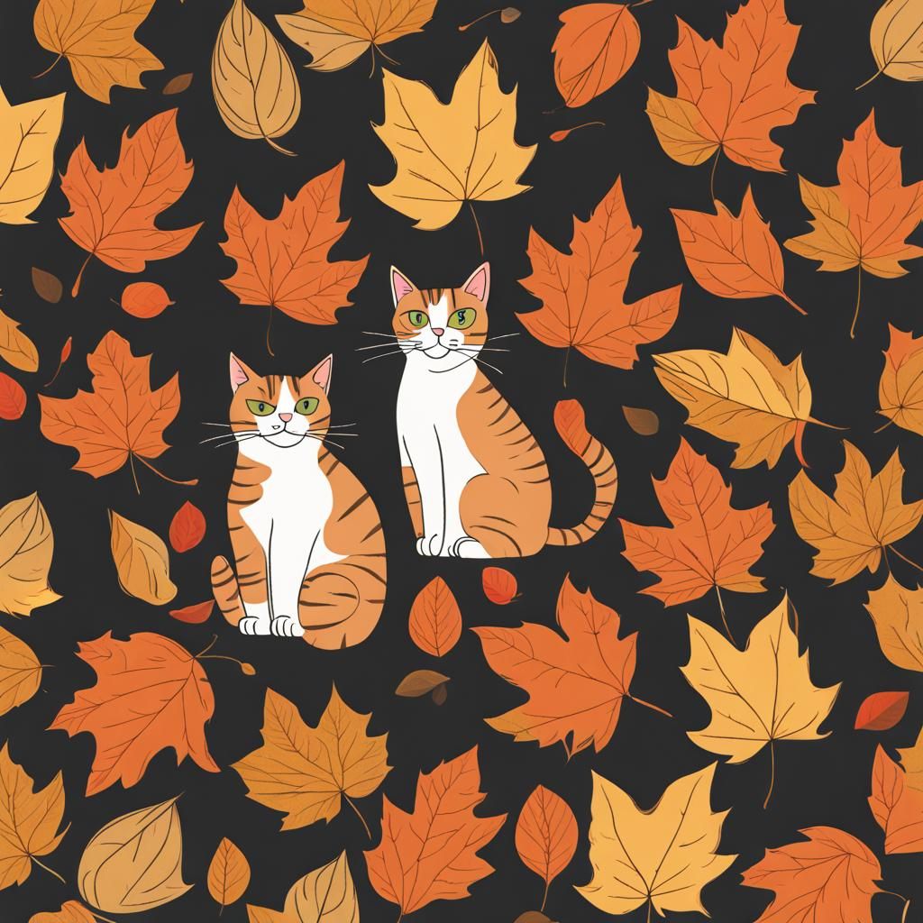 Falling Leaves Cats: An Autumn Scene