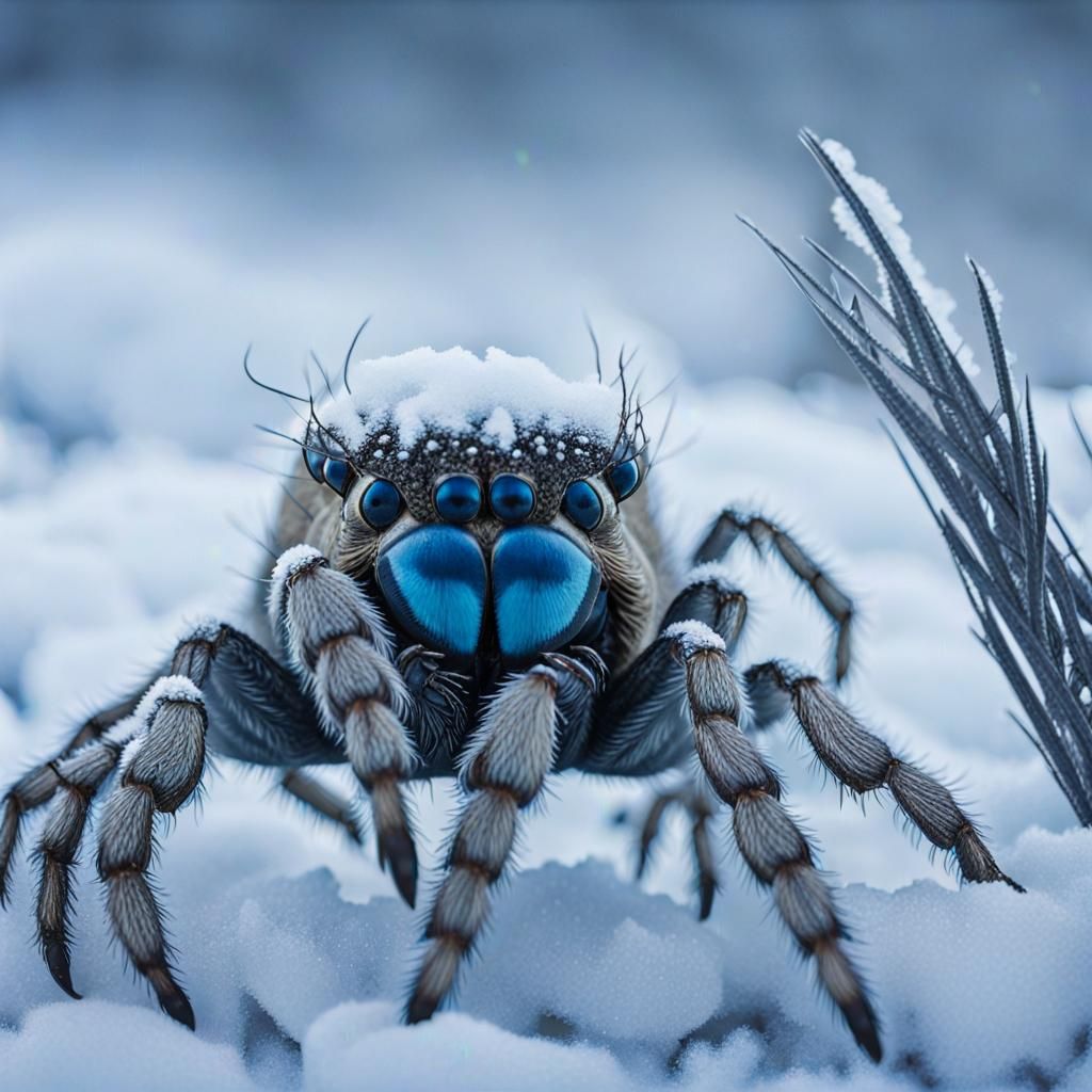 Arachnids of the Frozen Tundra: Gloomy Digital Art
