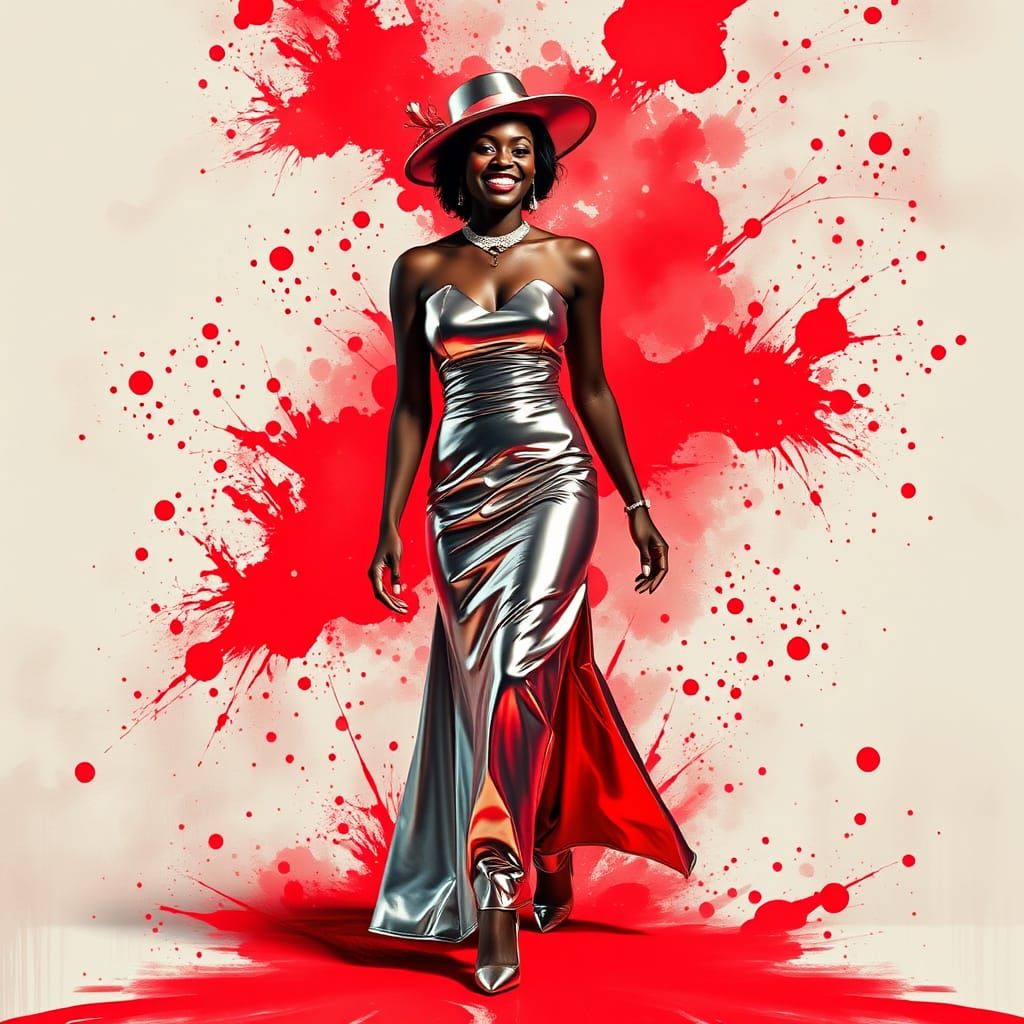 Chrome Fashion in Splash Art Style