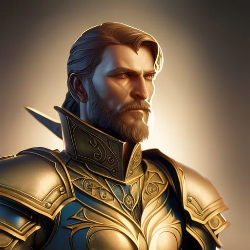 Detailed Medieval Knight Portrait in Digital Art Style