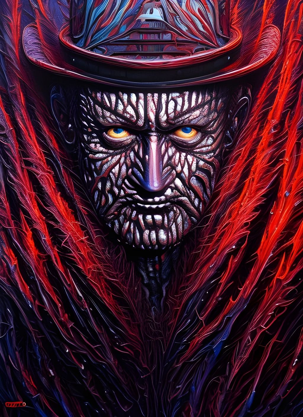 Cosmic Eldritch Freddy Krueger in Acrylic Paint