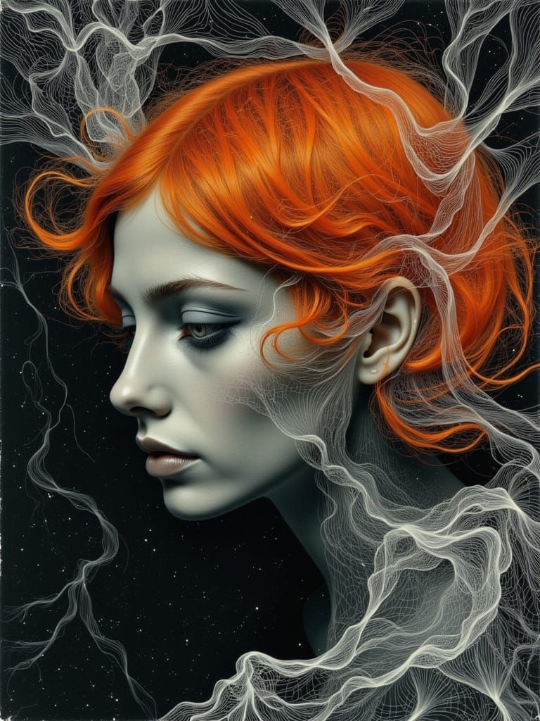 Surreal Gothic Portrait of a Melancholic Woman