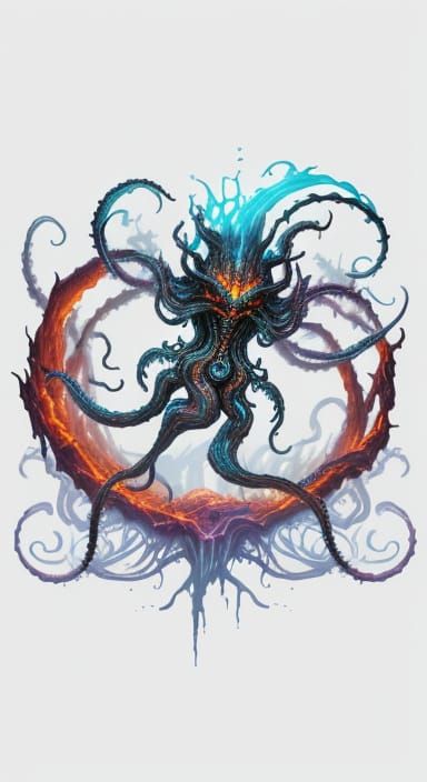 Cosmic Entity Rules Universe in Dark Fantasy Oil Painting