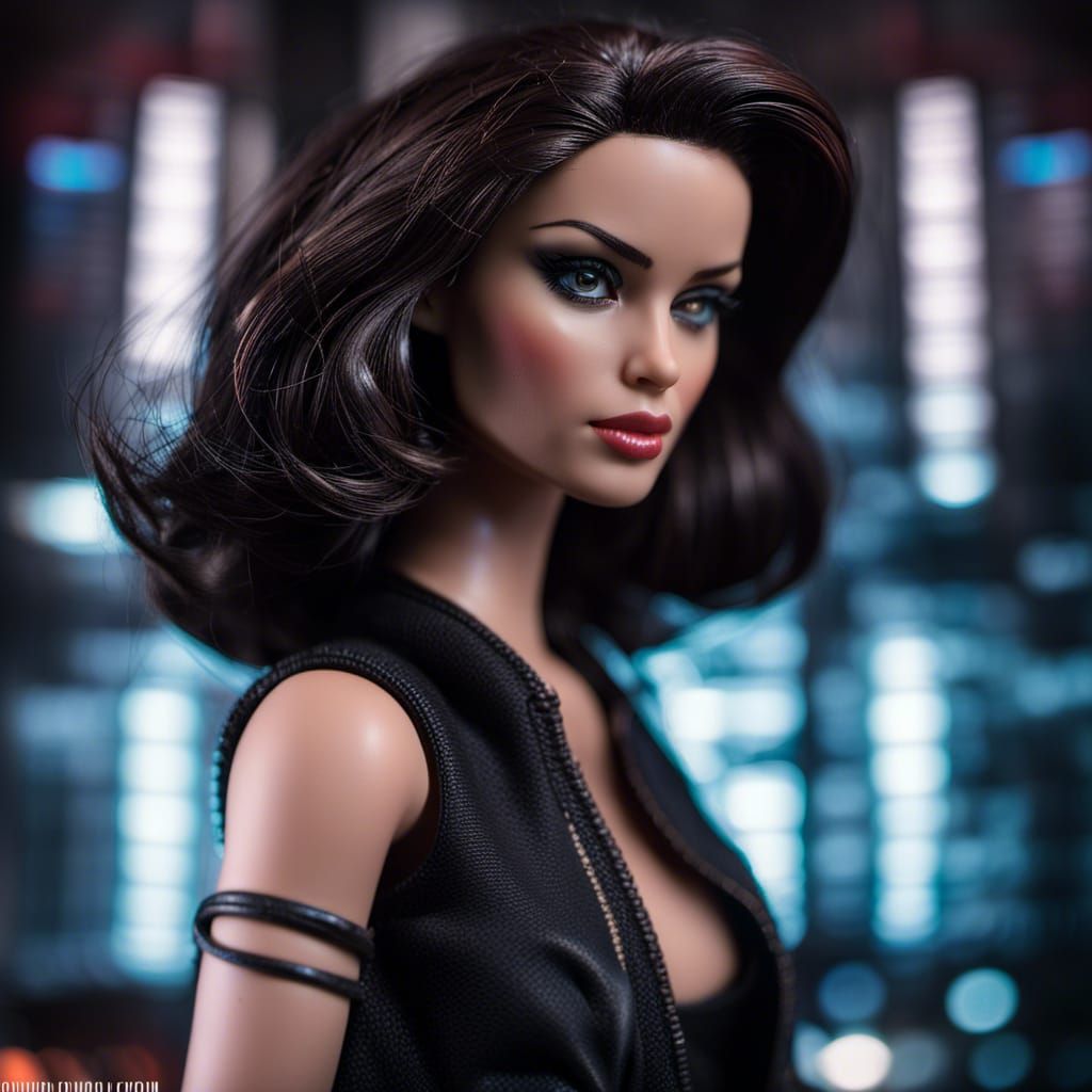 Hyperrealistic Barbie Doll in Blade Runner Scene
