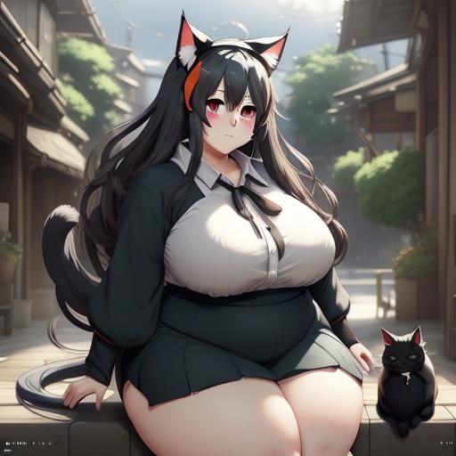 Chubby Anime Girl in Key Visual Style