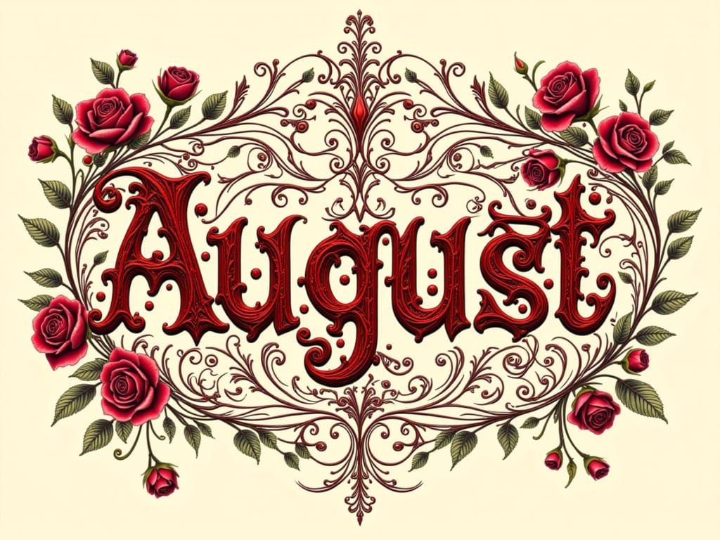 Intricate Zentangled Poster with August Lettering