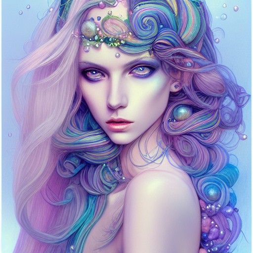 Decadent Androgynous God Portrait in Pastel Colors