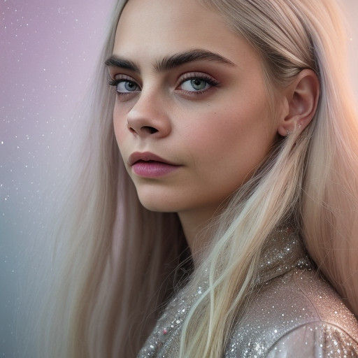 Ethereal Dream Portrait in Soft Pink Opalescent Dress