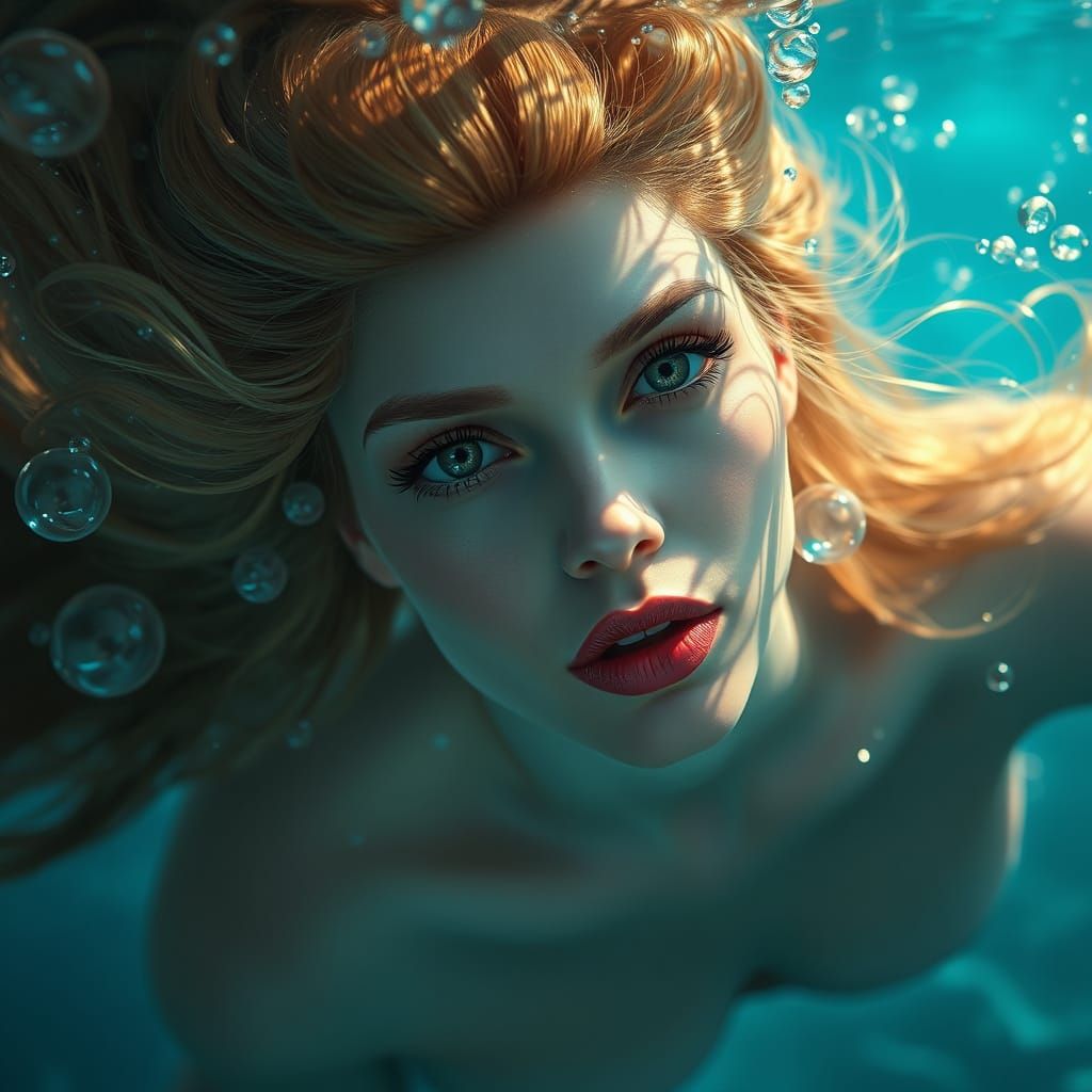 A Serene Underwater Beauty in Triadic Colors